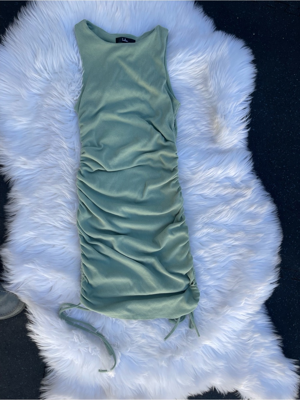 Sage Green Ruched Bodycon Dress